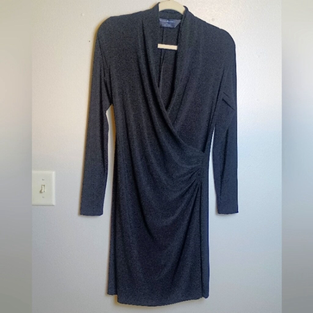Norma Kamali Kulture Black Faux Wrap Dress Size Medium